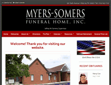 Tablet Screenshot of myerssomersfuneralhome.com